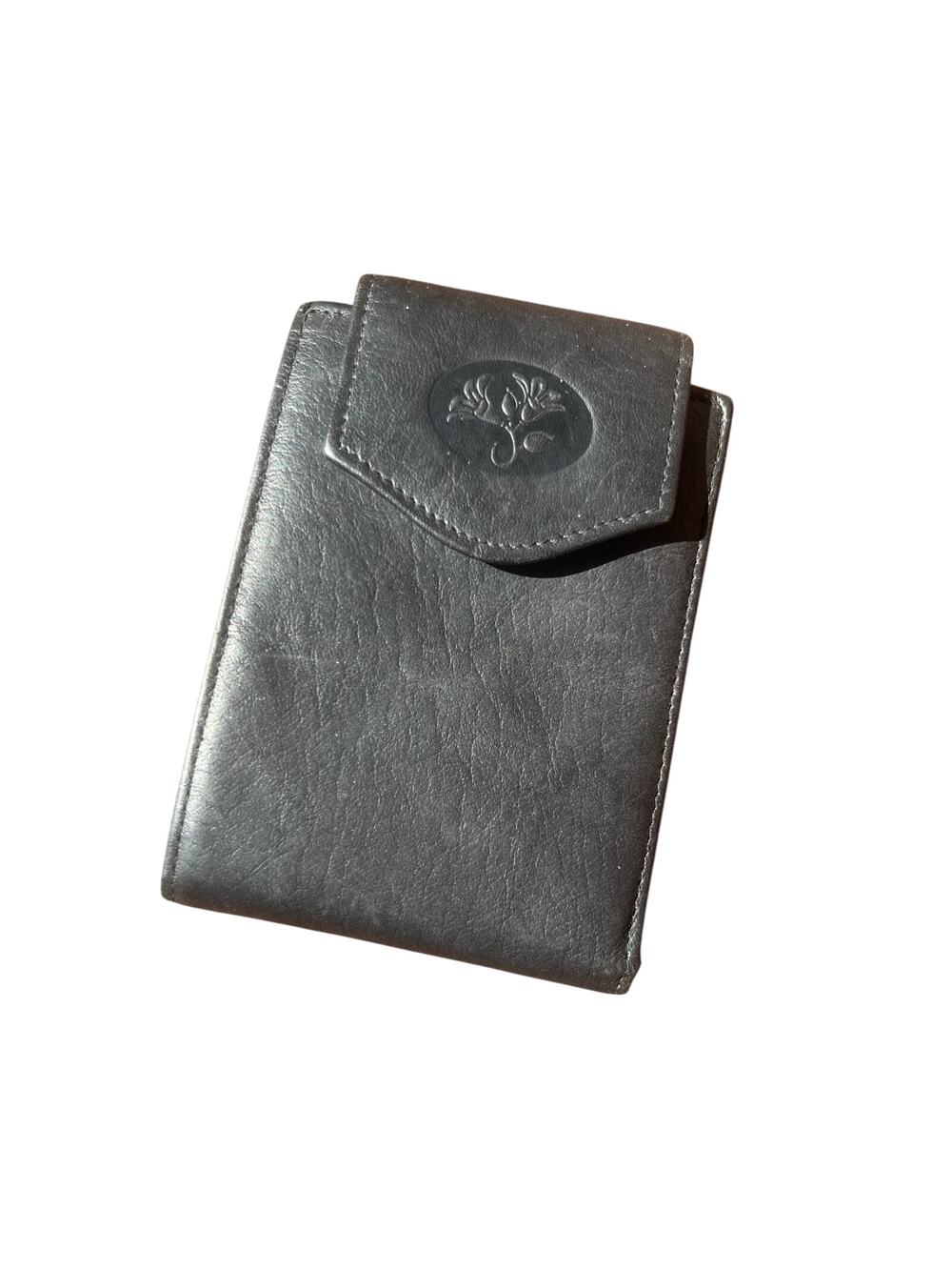 Vintage 90s Buxton Womens Black Leather Bifold Wallet Snap Closure Card Holders
